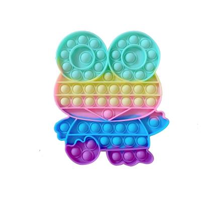 China Pioneer environmental protection material decompression child lost toys push fidgety person sound toys silicone toys for sale