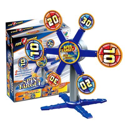 China Toy Hot Selling Plastic Electric Electronic Dart Target Toy Soft Bullet Gun Shooting Revolving Game For Kids for sale