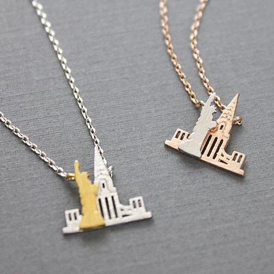 China 2022 Fashion Style 316l Stainless Steel Charm New York Statue of Liberty Necklace Statue of Liberty Necklace Gifts for Friends for sale