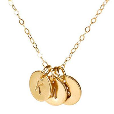 China FASHIONABLE 2022 New Products Outfits Wholesale Custom Tasty Gold Filled Personalized Initials With Your Choice Three Initial Necklace For Women for sale