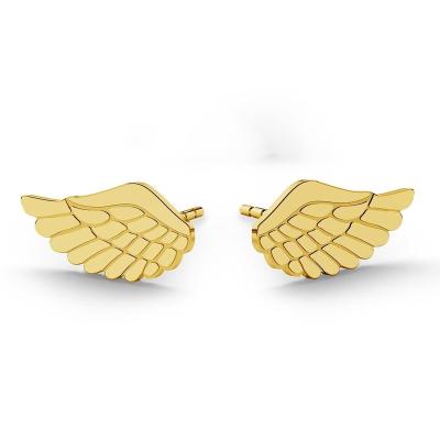 China CLASSIC Wholesale Custom New Fashion Stainless Angle Wings Feather Stud Earrings Personality Vintage For Women Jewelry Earrings for sale