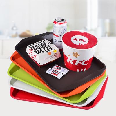 China Food Grade Plastic Stackable Tray Multi-Purpose Rectangular Restaurant Serving Trays For Kitchen TPYKFC for sale