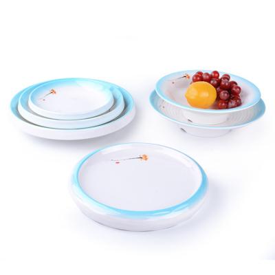 China Low Price Disposable Melamine Dinnerware Melamine Dinner Plate Melamine Circular Outlet Factory Dish for sale