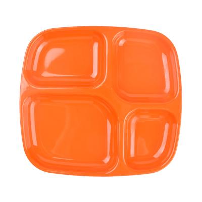 China Melamine Disposable Colorful Round Dinner Plate 3 Compartment Divided Plates Picnic Party Dishes Assorted Set for sale