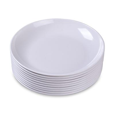 China 100% White A5 Melamine Melamine Restaurant Dishes Sustainable Plastic Round Dishes Charger 11 Inches For Wedding Serving Dishes for sale