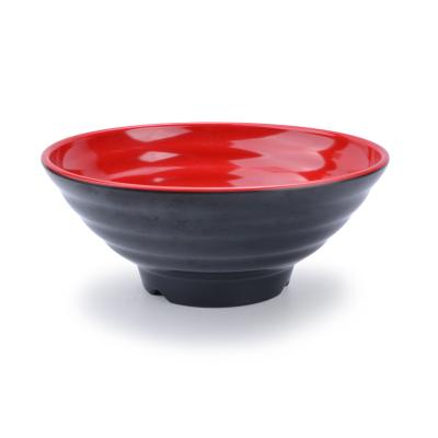 China Wholesale Reusable Unbreakable Red Black Red A5 Food Grade Viable Plant Salad Bowl 8 Inch Melamine Soup Bowl for sale