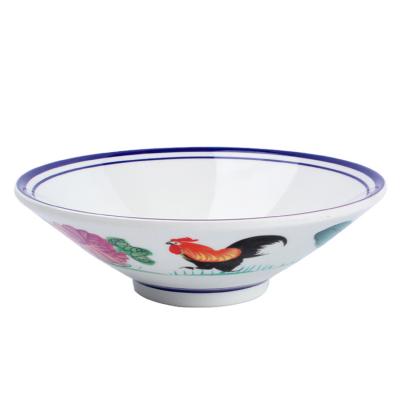 China Melamine Disposable Bowl Packing Bowl White Plastic Bowl Display Rooster Print for sale