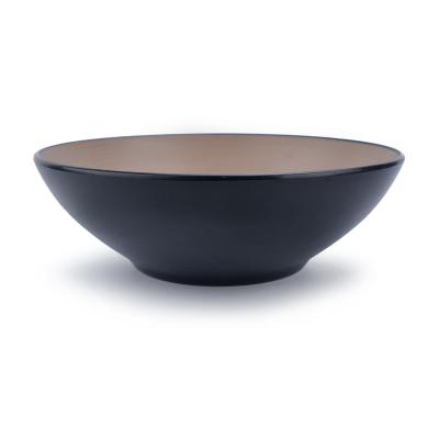 China Hot Selling Custom Color Melamine Viable Black Dinnerware Serving Serving Bowls Set for sale