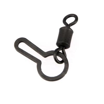 China Lot 20pcs Brass Carp Fishing PVA Bag Swivel Snap Clips Matte Black Swivel For Carp Fishing Terminal Tackle for sale