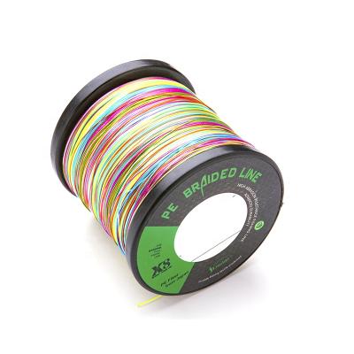 China 8 Strands 1000M PE Braid Fishing Line High Tensile Multicolor Saltwater Fishing Weave 100% Full Of Power for sale