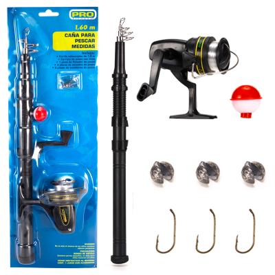 China Wholesales 1.6m Kids Fishing Rod Set Telescopic GLASS Fishing Rod Combos and Reel Combos Fishing Rod Set for sale