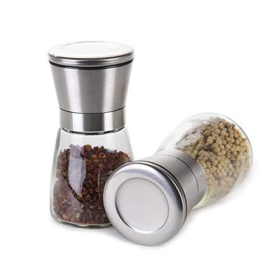 China Hand Viable Mini Manual Pot Salt Acrylic Pepper Grinder Ceramic Metal Grinders en venta