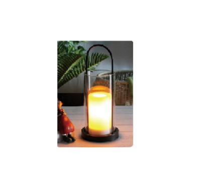 China Garden Solar Glass Lantern LED Solar Lantern Garden Handled Candle Outdoor Decorative Solar Garden Light for sale