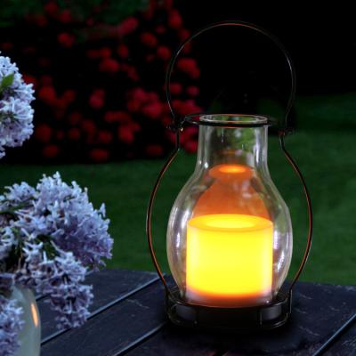 China No Fire No Smoke Hanko EEC Garden Garden Light Lead Glass Candles Popular Decorative Lantern Solar Light for sale