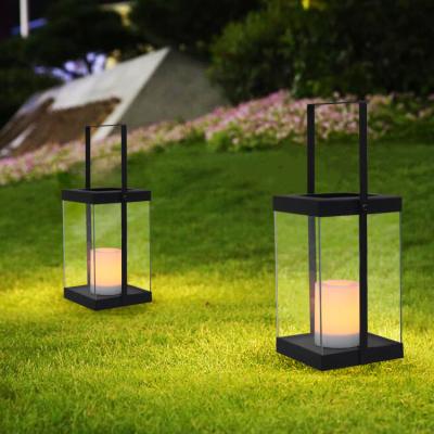 China Factory Price Direct Cheap Decorative Metal Garden LED Solar Glass Candle Lantern Light for sale