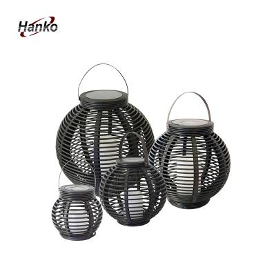 China Wholesale Home Decoration Round Led Candle Inside Solar Garden Rattan Lantern Light For Outdoor Use for sale