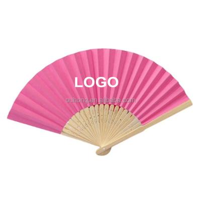 China China Personalized Pink Hand Fan For Wedding Favors Gift Folded Fan Customized Logo For Promotional Gift for sale