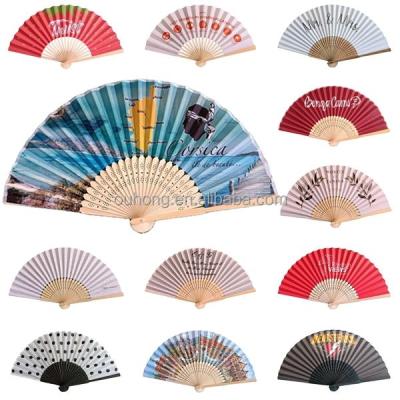 China China Wholesale Customized Portable Wooden Mini Paper Hand Fan With Handle For Promotion Gifts for sale