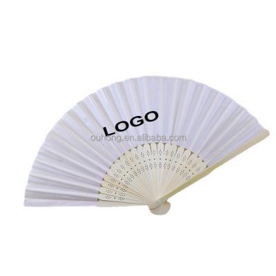 China Hot Sale Cloth Printed Folding Logo Custom Hand China Competitive Price Sublimation Souvenir Fans for sale