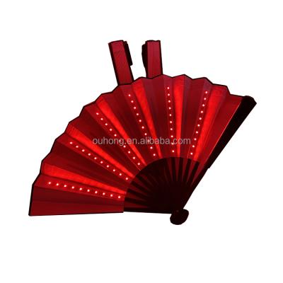 China China factory wholesale price led luminous folding fan praise lights hand fan for men women DJ nightclub party dance performance for sale