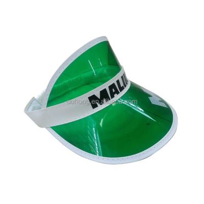 China Bulk sale character green plastic custom made outdoor colorful high quality transparent sun visors for sale