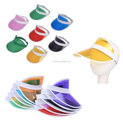 China Custom Clear Plastic Party Hat Sun Visor Character Visor PVC Elastic Hat for sale