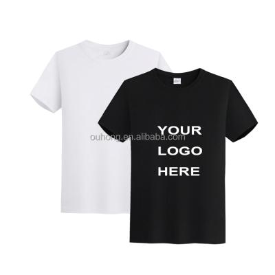 China Wholesale Custom High Quality Cotton Men's Breathable 100% LOGO Printing Plain White Black T-shirts for sale