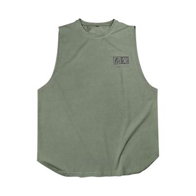 China Custom Logo Plain Blank Plain Men Tank Top Gray Unisex 100% Cotton Silk QUICK DRY for sale