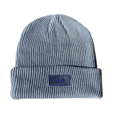 China Embroidery COMMON wholesale custom patch beanie high quality unisex thick slouchy knitted hats for sale