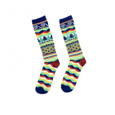 China Colorful 100% Breathable Custom Soft Cotton Jacquard Men Women Socks for sale