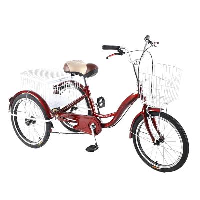 China Hand Brakes Steel 20 Inch Tricycle / Three Wheel Bike For Adults Front And Rear Fenders for sale