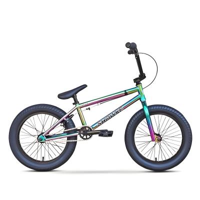 China 18 Inch OilSlick Color Steel Frame BMX Freestyle Bike Aluminium Rim Fiets Regenboog Kleur Te koop