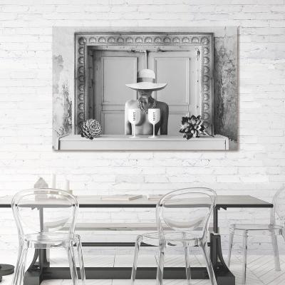 China Black And White Glass Still Life Modern Painting Wall Decor For Bedroom Living Room Decoration Ready To Hang for sale