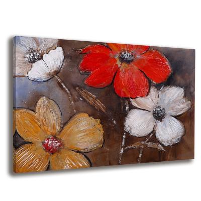 China Flower Blossom Brown Beautiful Still Life Modern Red White Oil Panting Canvas Wall Art For Home Decor for sale