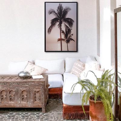 China Luxury Wall Art Still Life Paintings Hd Print Restaurant Wall Decoration Coconut Tree Beach Modern Light Spray Painting for sale