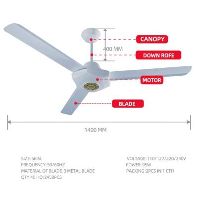 China Outdoor Industry Ceiling Fan Air Cooling Fan 56