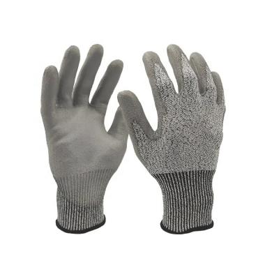 China Customizable Anti-cut HPPE PU Coated Cut Resistant Protection Gloves For Mechanical Operation for sale