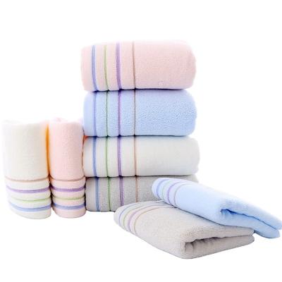 China Color Child Safe Stripes Factory Household Bath Towel Soft Absorbent Towel Set for sale