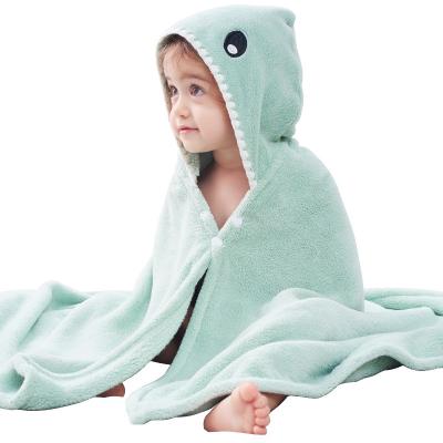 China Child safe cartoon hoodie coat baby cape bathrobe sweater bathrobe animal bath towel for kids towel for sale