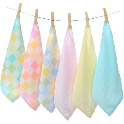 China Double-layer cotton kindergarten baby handkerchief baby saliva towel child safe gauze children for sale