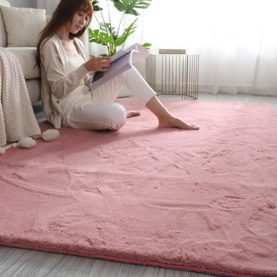 China Stain Resistant Click Wool Carpet Living Room Rug Bedroom Blanket Long Custom Shape Blankets Rabbit Fur Super Soft Area Rug for sale