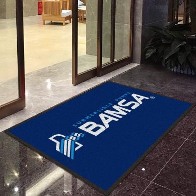 China 2021 Hot Selling Logo Floor Mat 100% Custom Printed Nylon Welcome Door Mat Washable for sale