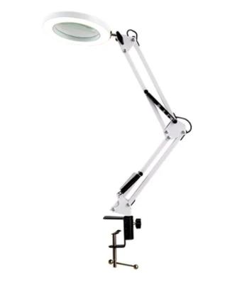 China Eye Care Reading Learning Lamp LED Long Arm Glass Table Clip Light Magnifier for sale