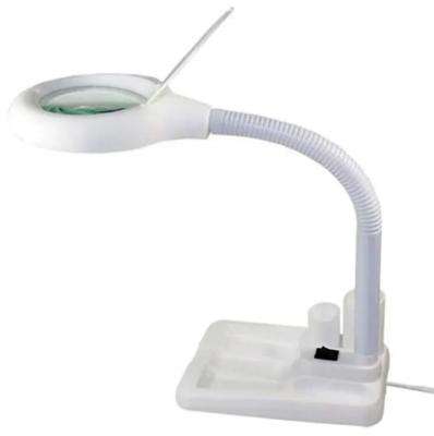 China White LED Desk Lamp 5X 10X Desktop Magnifying Glass Work Light for sale