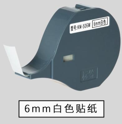 China KM-506W 6mm label tape for Biovin S-650 S700 Electronic Lettering Machine, Cable ID Printer,Wire Marker S-100T S600 S650 S700 S100T S700 en venta