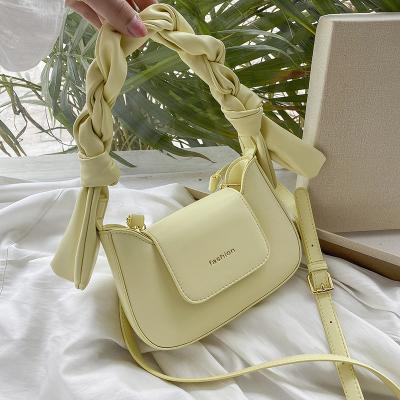 China High Quality Unique Handle Girl Shoulder Bag Luxury Vegan PU Leather Armpit Purses For Women Ladies Handbags Purse for sale