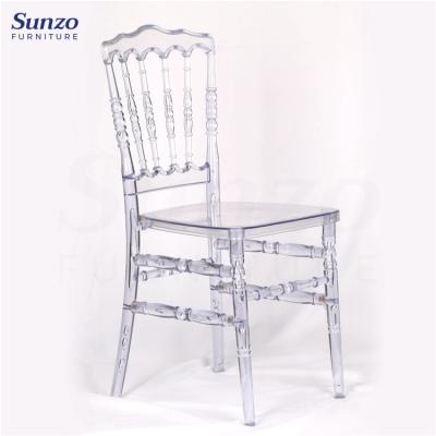 China Modern Wholesale Hotel Wedding Party Resin Crystal Dining Napoleon Chair for sale