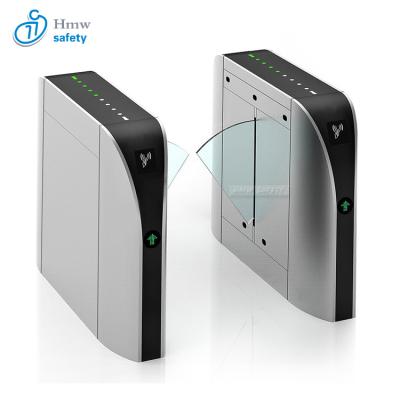 China Semi-automatic Pedestrian Identification Factory Price Security Flap Optical Turnstile With Access Control for sale