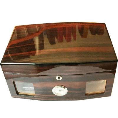 China Handmade Handmade Piano Ebony Wood Finish Mahogany Cedar Cigar Humidor for sale