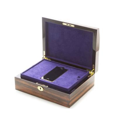 China Fancy design handmade ebony wooden shape luxury iphone new wooden box for sale